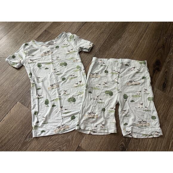 Angel Dear Size 8 Boys Sheep Print Bamboo Summer Pajamas EUC - Picture 1 of 4